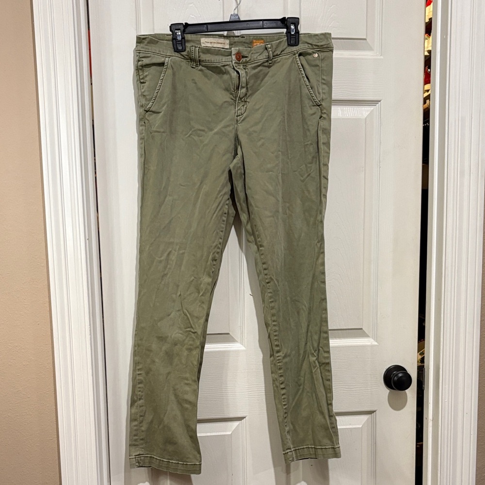 Anthropologie Pilcro and the Letterpress Olive Straight Leg Chinos